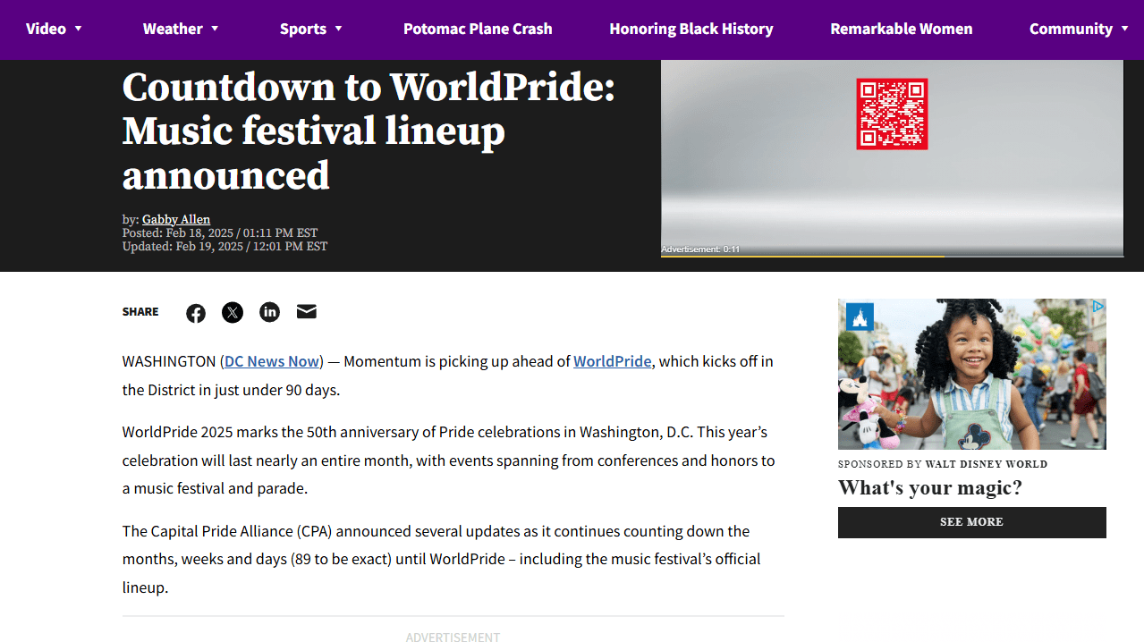 Countdown to WorldPride Music festival lineup announced