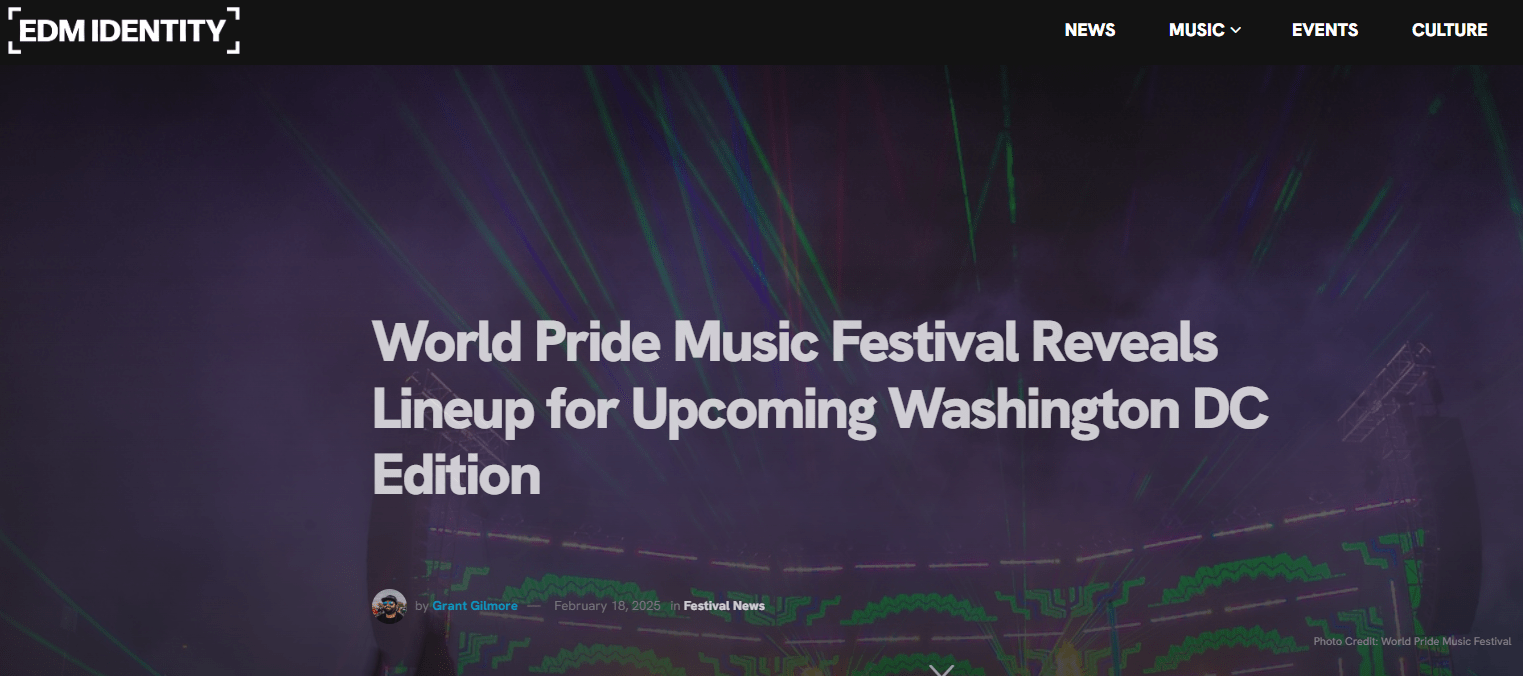 World Pride Music Festival Reveals Lineup for Upcoming Washington DC Edition