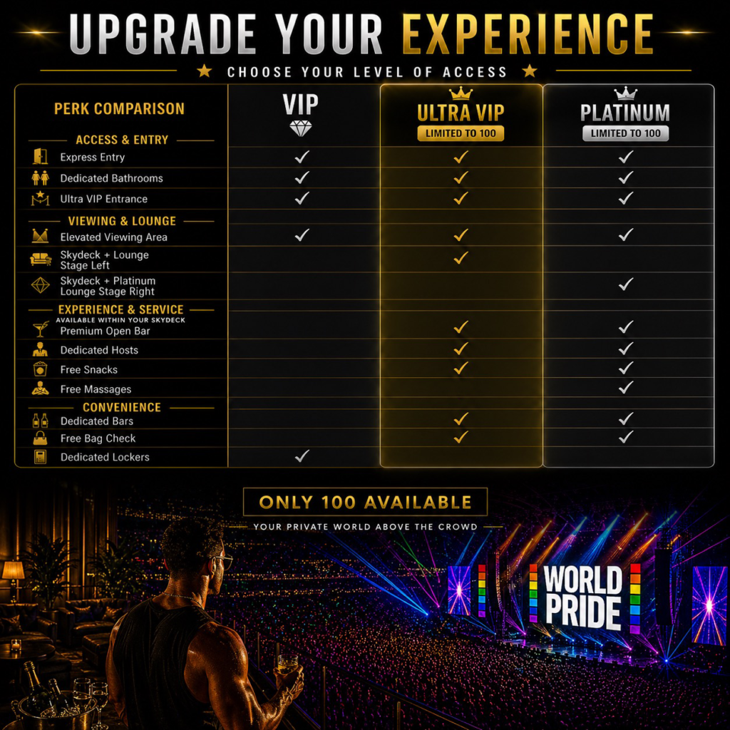 Vip Tier Ladder Ultra VIP Experience | World Pride Festival